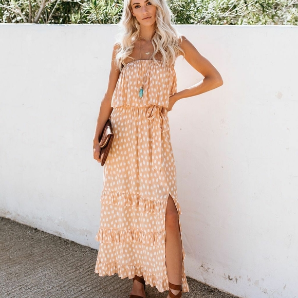 melody strapless long dress